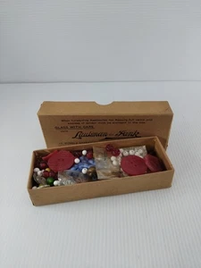 Bulk Lot Vintage Glass Buttons And Beads In Vintage Glasses Box - Picture 1 of 9