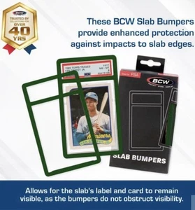 6 - BCW Plattenstoßstangen - GRÜN - PSA Größe Graded Card Slabs 6er Pack - Bild 1 von 6
