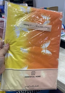 Essential Home Vinyl Flannel Back Tablecloth 52 X 70” Butterflies NIP - Picture 1 of 6