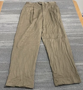 Corneliani Pants Mens 34x30 Brown Virgin Wool Extrafine Pleated Dress Slacks* - Picture 1 of 10