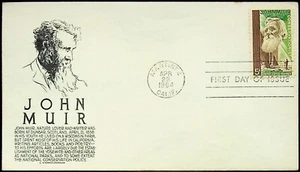 1964 John Muir First Day of Issue Cover - Martinez CA, Conservation Stamp 5c - Picture 1 of 2