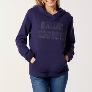 Dallas Cowboys NFL Women's Blue Hooded Sweatshirt- Size Large, New With Tag - Picture 1 of 7
