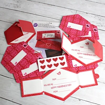Wilton Candy Bar Wrap Kit Valentine's Day Wedding Party Favor Wrappers Set of 8 - Image 1 of 4
