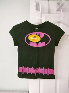 DC Comics Batman Shirt M Girl Youth with Removable Cape Halloween Costume - Picture 1 of 6