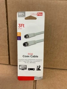 Ultra Pro RG6 Coaxial Cable- 3ft- White - Picture 1 of 2