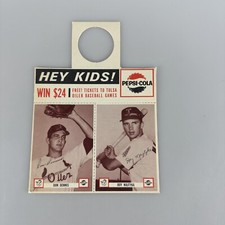 1963 Tulsa Oilers Pepsi Cola Baseball Card Promo Don Dennis + Roy Majtyka