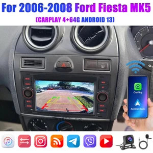 4+64G ANDROID 13 CARPLAY FOR FORD FIESTA MK5 2006-2008 CAR RADIO STEREO GPS NAVI - Picture 1 of 20
