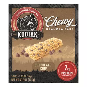 Kodiak Chocolate Chip Chewy Protein Granola Bars, 1.23 oz, 5 Count,New - Picture 1 of 9