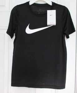 NEW YOUTH BOYS NIKE LEGEND SWOOSH TEE T SHIRT SMALL BLACK - Picture 1 of 10