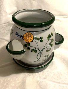 Maceta Lee’s Pottery porcelana 3 bolsillos hierbas NUEVA - Imagen 1 de 3