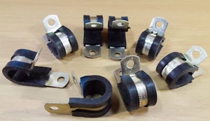QTY8 LOOP 1/2" CUSHIONED CABLE WIRE CLAMP NEOPRENE ALUMINUM UMPCO MS21919-WDG8 - Picture 1 of 18