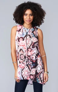 Show Me Your MuMu Ladies Sherman Girl Tribe Tunic Sleeveless High Low Tank Top-L - Picture 1 of 4