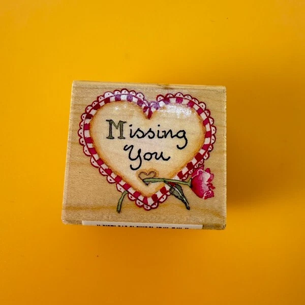 Missing You Heart~Susan Branch~Rubber Stamp~1.75"X 1.5"~All Night Media #995E05 - Image 1 of 4