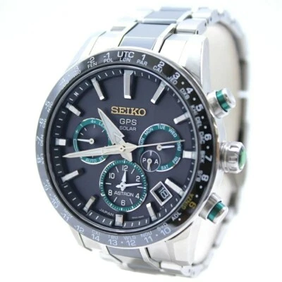 Seiko Astron Ginza Limited SBXC025 GPS Radio Black Green Titanium Men's Watch - Image 1 of 4