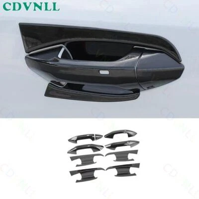 Para Audi A3 S3 RS3 2022-2023 preto brilhante maçaneta lateral moldura tigela acabamento 9 peças - Imagem 1 de 4