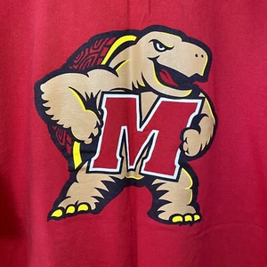 University Of Maryland Terps Red Short Sleeve T-Shirt Terrapins Testudo Men’s L - Picture 1 of 7