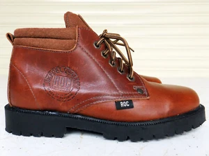 ROC brown leather & suede 5-hole boots UK 5 7 C made in AUSTRALIA! - Picture 1 of 9