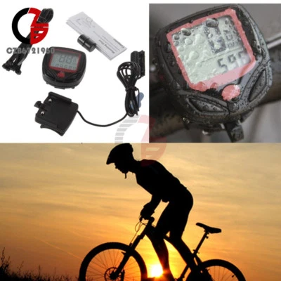 LCD Computer Odometer Speed Speedometer Bike Bicycle Cycling Waterproof Meter - Image 1 of 4