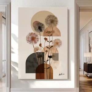 Leinwandbild Abstrakt Erdtöne Japandi Still Bilder Minimalistische Wandbild 8276 - Bild 1 von 9