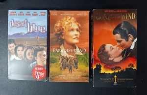3 VHS Movies Gone With The Wind, Paradise Road, Desert Blue VG+ - Picture 1 of 7