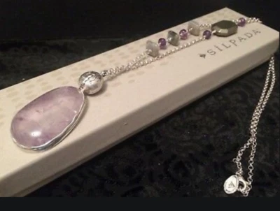 NUEVO SILPADA Collar Pirita Plata Esterlina Amatista "ULTRAVIOLETA" N3119 Foto 1 de 4