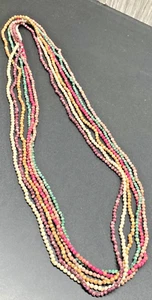 Collana Perline Lotto 6 Fatte a Mano 32" Fun Pastello Colori Estivi Buone Condizioni - Foto 1 di 9