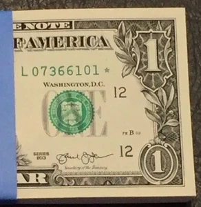 STAR NOTE $1 Dollar San Francisco 2013, Crisp ,Uncirculated ,Consecutive - Picture 1 of 3