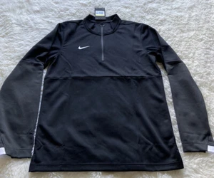 Nike Therma Dri-Fit CI4543-010 Black 1/2 Zip FTBLL Black Pullover Men’s Sz S NWT - Picture 1 of 7