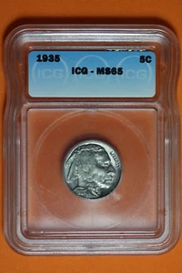 1935 ICG MS65 Buffalo Nickel 5c #B38559 - Picture 1 of 2