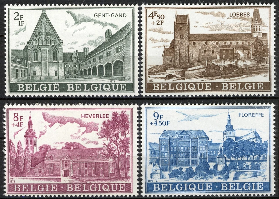 Belgium 1973, Culture, Architecture set MNH, Mi 1715-1718 - Image 1 of 1