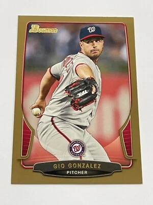 2013 Bowman Baseball Gold Parallel #38 - Gio Gonzalez - Washington Nationals - Image 1 of 2