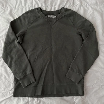 Pact Organic Cotton Crew Neck Sweatshirt Women’s L Army Green Relaxed Gorpcore - Image 1 of 4