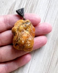 Colgante de piedra ámbar báltico natural vintage №2 - Imagen 1 de 5