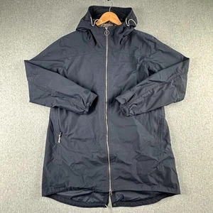 Chaqueta Didriksons Impermeable Mujer 48 Azul Abrigo Largo con Capucha (Bolsillo Cremallera Roto) - Imagen 1 de 12