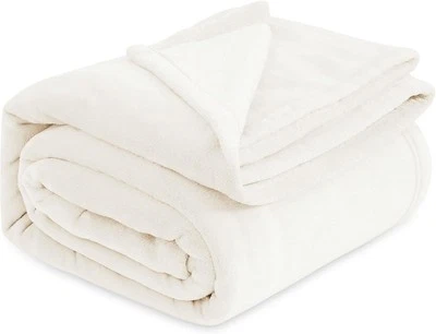 Bedsure Fleece Blankets King Size Cream - Bed (108" x 90"),  - Image 1 of 4