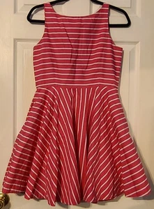 NWOT POLO RALPH LAUREN GIRLS SIZE 16 PINK STRIPED DRESS SLEEVELESS COTTON LINED - Picture 1 of 9