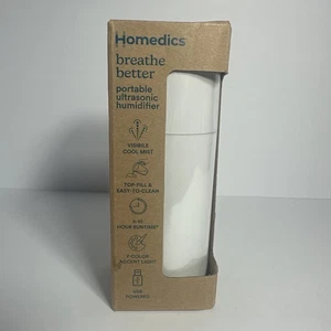 HoMedics Humidificador Ultrasónico Portátil Viaje y Personal Cool Mist USB Blanco - Imagen 1 de 6