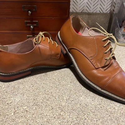 Bruno Marc Mens Size 11 Lined Lace Up Leather Oxford Dress Shoes Brown - Image 1 of 4