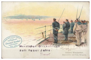 XX4136/ Unsere Blaujacken   Marine Litho AK Willy Stöwer, C. Günther Reklame  - Bild 1 von 2