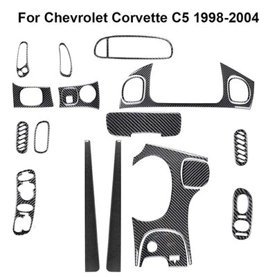 Kit de cubierta interior completo de fibra de carbono de 20 piezas para Chevrolet Corvette C5 Foto 1 de 4