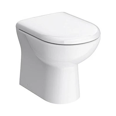 VEEBATH Bathroom Toilet Back to Wall BTW Pan Soft Close Seat D Shaped 550mm White WC