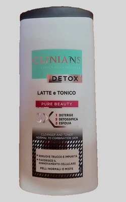 CLINIANS DETOX LATTE E TONICO  DETERGE DETOSSIFICA ESFOLIA PELLI NORMALI E MISTE - Immagine 1 di 2
