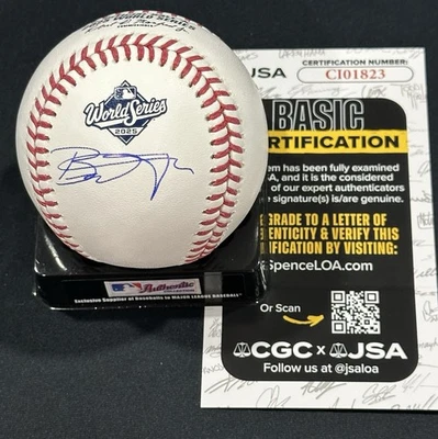 Brandon Gomes Signed 2025 World Series Baseball Autographed Auto Dodgers JSA COA - Image 1 of 2
