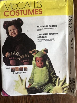 McCALL'S COSTUMES PATTERN 7842 MORE CUTE CRITTERS Toddler SIZE 1/2 1 2 - Image 1 of 4