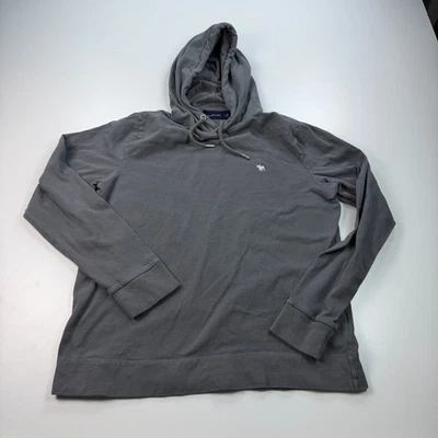 Camisa con Capucha Abercrombie & Fitch Para Hombre Gris Medio Sudadera con Capucha Algodón Tejido Preppy Foto 1 de 4