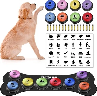 Dog Buttons for Communication,Talking Buttons for Dogs,8 Recordable Sound Button - Image 1 of 4