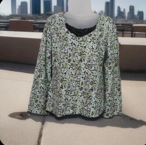 JH Collection Damen Tunika Bluse Gr. XL geblümt 100% Baumwolle R-Ausschnitt L-Arm Oberteil - Bild 1 von 23