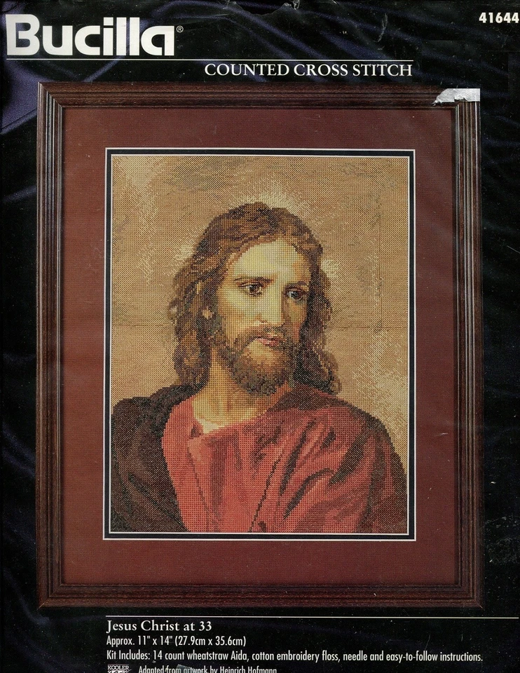 Vintage1997 Bucilla Jesus Christ at 33 Counted Cross Stitch Kit 41644 11x 14