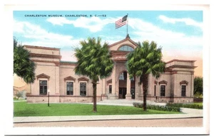 Vintage Charleston Museum, Außen, Charleston, South Carolina Postkarte - Bild 1 von 2