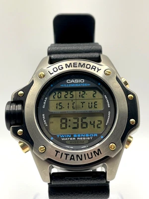 Casio DEP-700 Titanium 200m Diver Twin Sensor Log Memory Digital Watch Japan - image 1 of 4